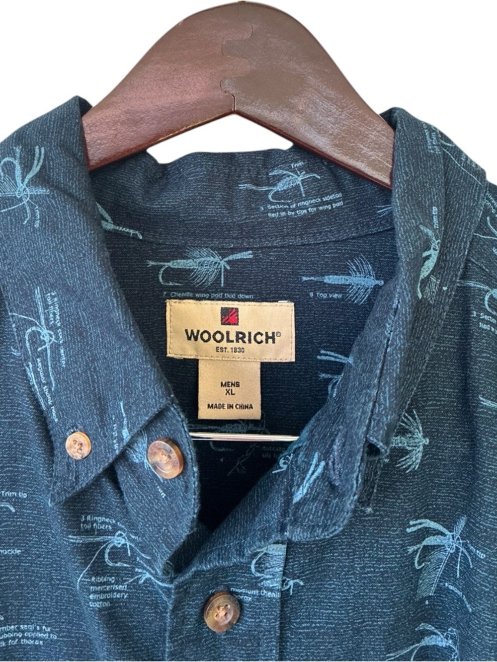 Woolrich XL Fly Fishing Lure Button Down Shirt